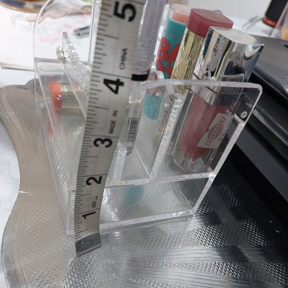 2 Tiers Makeup Clear Acrylic Lipstick Earring Display Stand Very Practical - Picture 8 of 10
